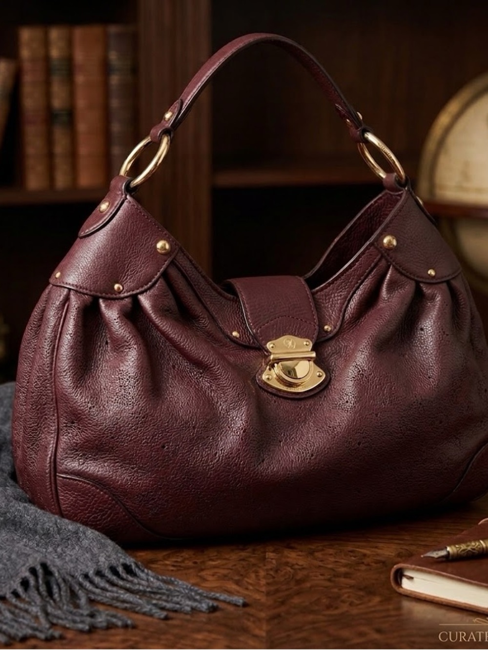 Louis Vuttion Mahina Leather Hobo Bag